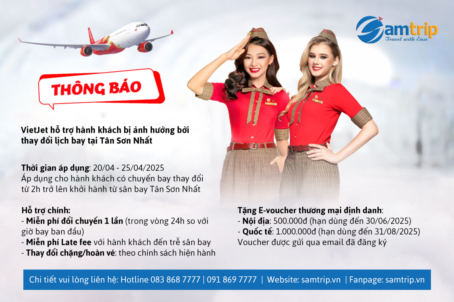 VietJet hỗ trợ hành khách bị ảnh hưởng bởi thay đổi lịch bay tại Tân Sơn Nhất